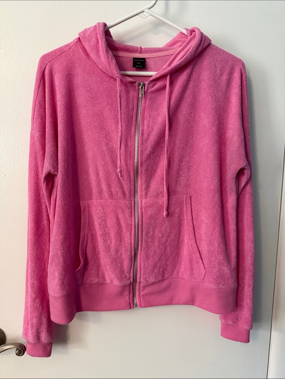 Plush Pink Zip-Up Hoodie